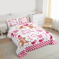 thumbnail image 3 of Feelyou Cute Gingerbread Man Queen Comforter Set, Cartoon Christmas Bedding Sets, Teens Kids Women Girls Reversible Bedding Comforter Set, Breathable Home Decor, 3pcs, 3 of 8