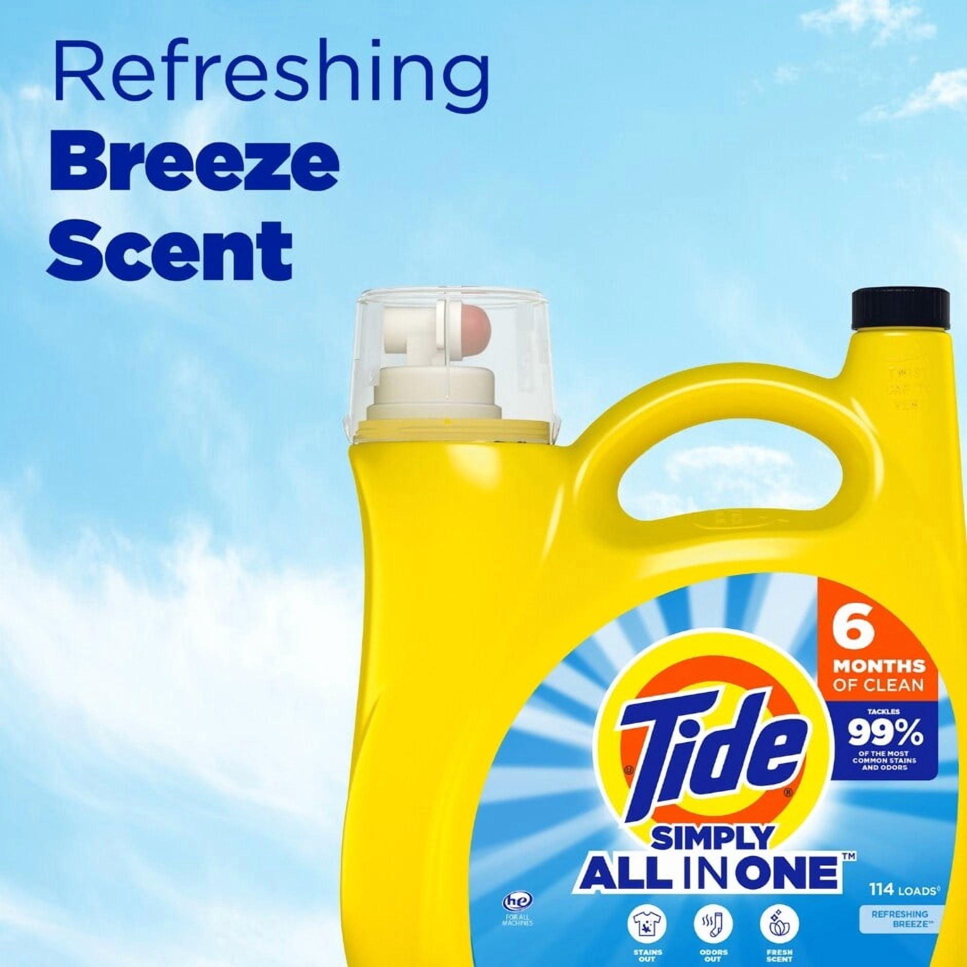 Tide Simply Liquid Laundry Detergent (Pack 1) - 128 Loads, 184floz