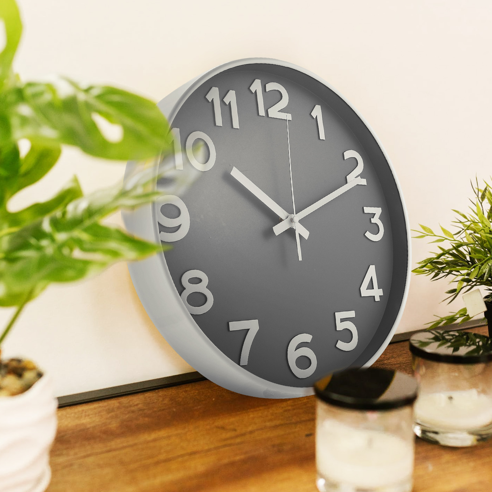 Ticking Wall Clock Stylish Clock 30x30x4.5cm White