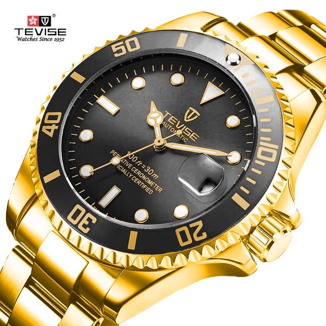 Tevise Classic Quartz Watch Man Waterproof Stainless Steel Wristwatches for Men Relogio Masculino