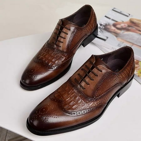 

NECHOLOGY Mens Leather Insoles for Dress Shoes Fashion Style Men s Breathable Comfortable Business Men s Shoes Leather Brown 9