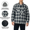 thumbnail image 2 of Alpine Swiss Mens Henry Quilted Flannel Jacket Warm Plaid Shacket Snap Buttons Winter Work Coat For Cold Weather BLGY MED, 2 of 7
