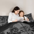 thumbnail image 5 of Manfei Baroque Gothic Theme Bedding Comforter Set,Gray Damask Print Twin Comforter Sets,Insect Animal Dragonfly Bedding Set For Adults,Ultra Soft Bedroom Decoration Reversible,2pcs, 5 of 8