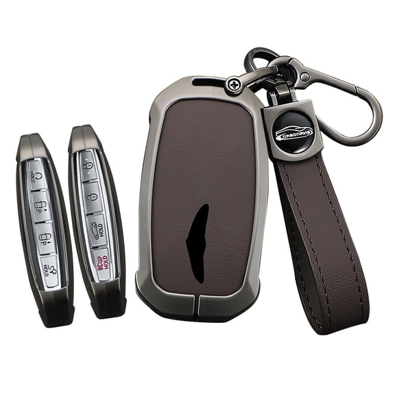 Durable Metal Smart Key Fob Cover with Keychain for Genesis GV60 GV80 G70 G90 2023 2024 2025 Full-Body Protective Remote Case