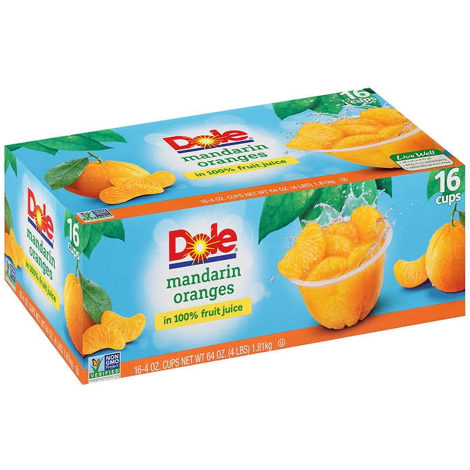 Dole Mandarin Oranges Cup, 4 oz, 16count