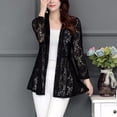thumbnail image 4 of YM YOUMU Women Summer Floral Lace Cardigan Sheer Hollow out Beach Cover up Open Front Shawl, 4 of 4