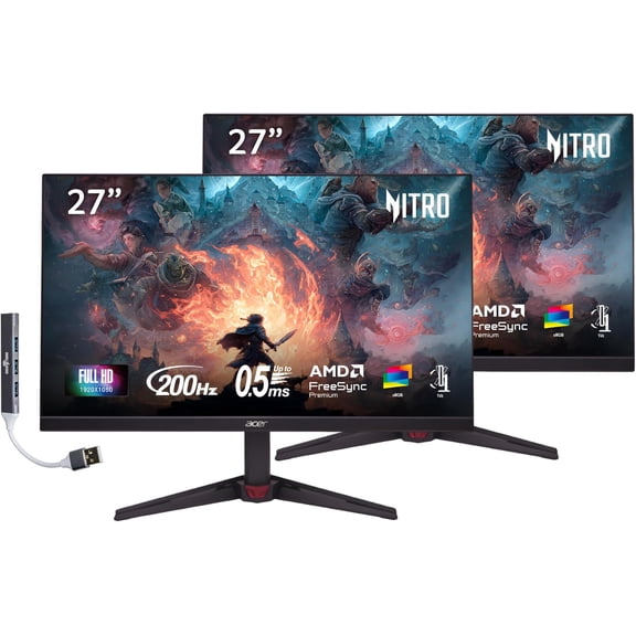 Acer 27 FHD IPS 0.5ms 200Hz HDMI DP w/DKZ Hub 2-Pack