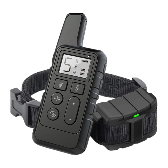 Collar de choque para perros Ladrido Choque Seguro Recargable Inalámbrico Antiladridos para entrenamiento de perros Collar de entrenamiento ajustable negro Yinane collar antiladridos