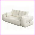 thumbnail image 6 of Beige Teddy Fabric 3-in-1 Foldable Sofa Bed - 78.7" Multi-Functional Sleeper for Living Room & Guest Room, 6 of 24