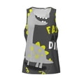 thumbnail image 4 of Haiem Cute Dinosaur Men Workout Tank Top Gym Bodybuilding Sleeveless Muscle T Shirts Athletic Tank Breathable Workout Shirt-4X-Large, 4 of 9