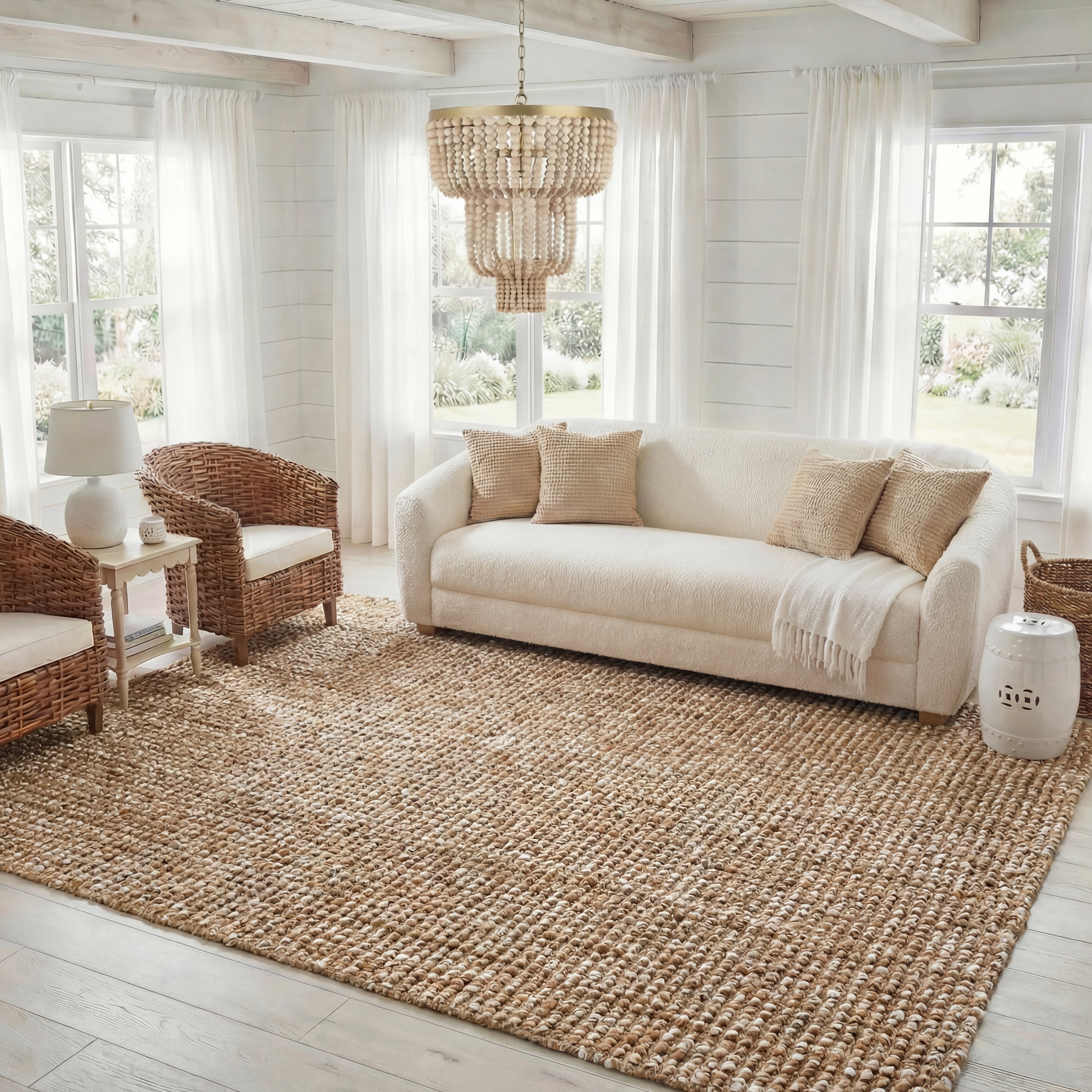 Safavieh Natural Fiber Levi Solid Area Rug, Natural/Ivory, 9' x 12'