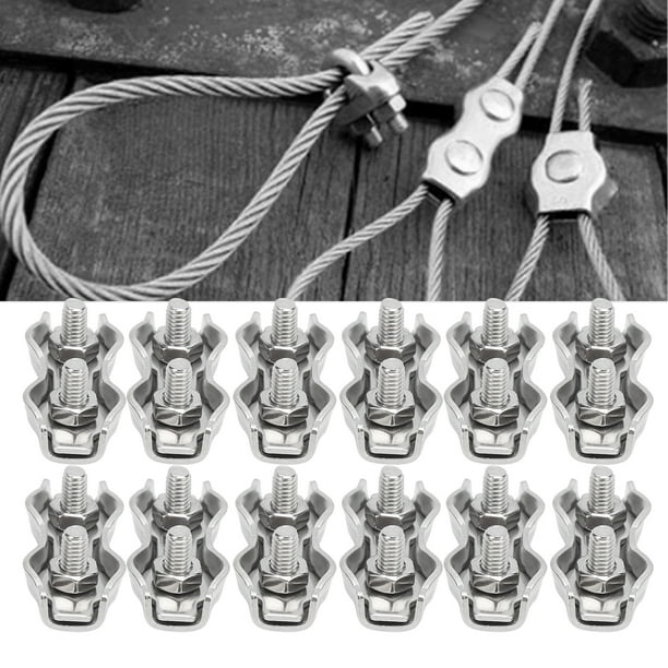 Spptty 18pcs M2 Duplex Wire Rope Clip Cable Clamps Stainless Steel