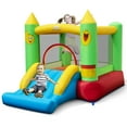 thumbnail image 1 of Gymax Inflatable Bounce House w/ Slide Jumping Area & Basketball Hoop Blower Excluded, 1 of 9