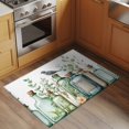 thumbnail image 2 of 2x3 Ft Entryway Area Rug, Green Eucalyptus Leaves Kitchen Rug Runner Washable Floor Mat, Watercolor Vase Birds Botanical Non Slip Indoor Door Mat Throw Carpet for Bathroom Living Room Bedroom, 2 of 8