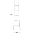 thumbnail image 3 of DecMode 18" x 73" White Wood Handmade Slanted Ladder with Wider Base, 1-Piece, 3 of 9