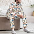 thumbnail image 7 of Naloa Barbecue Gnomes Men’s Pajamas Set - Long Sleeve Button Down Sleep Shirt and Pajama Bottoms Sleepwear Set-Large, 7 of 7