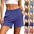 thumbnail image 7 of Posijego Shorts for Women Pajama Shorts Soft Lounge Shorts Elastic High Waisted Home Shorts with Pockets, 7 of 7