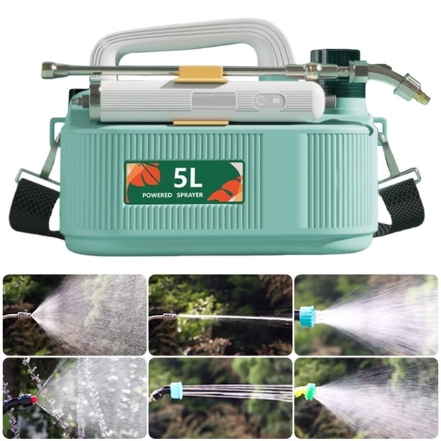 Pulverizador Jardín Eléctrico 5L USB Rociador Recargable para Césped (3.7V) Verde