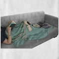 thumbnail image 5 of Hipster Soft Flannel Fleece Throw Blanket, Colorful Drawing of Anthropomorphic Deer with Sweater and Sunglasses on Stripes, Cozy Plush for Indoor and Outdoor Use, 50" x 70", Multicolor, by Ambesonne, 5 of 5