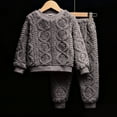 thumbnail image 4 of KAUOD Kids Fuzzy Sweater Pants Set 2 Piece Fleece Thick Warm Pullover Tops Joggers Pants Outfits Boys Winter Padded Clothes, 4 of 4