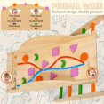 thumbnail image 6 of 9 In 1 Wooden Triangle Set, Foldable Baby Climbing Toys, Indoor Playground Climbing Set with Arch, Triangle, Pinball Game and Seesaw, Toddler Climbing Gym (Colorful), 6 of 9
