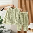 thumbnail image 2 of Jalioing Toddler Kids Fuzzy Lounge Set Thick Warm Fleece Shirt Pants Set Boys Girls Long Sleeve Loungewear, 2 of 3