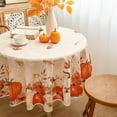 thumbnail image 5 of Thanksgiving Waterproof Tablecloth – Beige Watercolor Pumpkin, Leaf & Floral Design – Fall Harvest Table Cover for Thanksgiving Dinner and Autumn Home Decor, 60" Round, 5 of 6