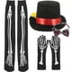 thumbnail image 4 of 1 Juego de guantes de calavera para Halloween, decoración de sombreros, guantes de actuación, pajarita, suministros para fiestas, 4 of 6