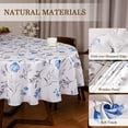 thumbnail image 4 of Blue Oval Tablecloth 60X84 Inch Green Floral Table Cloth Waterproof Spill-Proof & Oil-Proof Table Cover for Indoor Outdoor Party Decor, 4 of 6