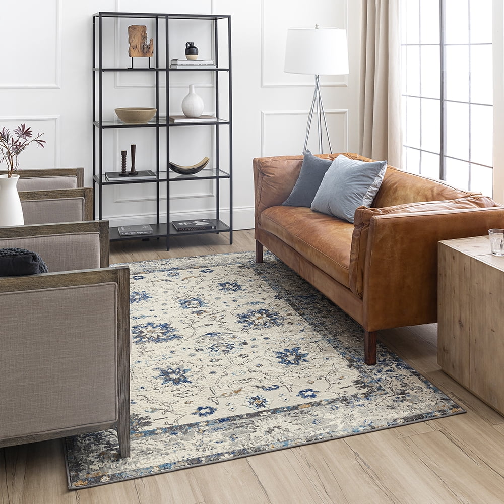 Mohawk Home Demeter Indoor Woven Area Rug, Grey/Dark Blue, 5'3" x 8