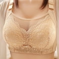 thumbnail image 2 of ATOYSOY Women's Plus Size Lace Splicing Everyday Bra Breathable Push Up Bralette Workout Underwear Comfort Bra Teens Floral Embroidered Thin Lightly Wireless Beige 36, 2 of 4