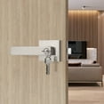 thumbnail image 2 of Knobelite 5 Pack Interior Bedroom Entrance Door Lever Doorknobs Door Lock One Keyway Entry Keyed Entrance Lockset in Satin Nickel Each with 3 Keys, 2 of 4