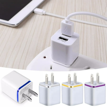 sdhkgrrt 4Pcs USB Wall Charger Dual Port Fast Charging Block Adapter for Android Cell Phone 2.1A High Speed USB Charger Brick for Travel Home Office Compact USB Power Plug Charger for Tablet