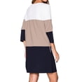 thumbnail image 4 of Femmes Col Rond Demi Manches Couleur Bloc T-shirt Robe, 4 of 7