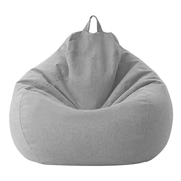 Lazy Sofa Cover Unfilled Linen Recliner Puff Sofa Tatami Sofa Cover Household Items Light Gray