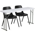 thumbnail image 1 of Flash Furniture RB-1860-2-GG Rectangular Folding Training Table & (2) Chair Set - 60"W x 18"D x 29"H- Set, 1 of 1