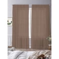 thumbnail image 3 of Pure Brown Semi Sheer Window Curtains 84 Inches Long, Simple Solid Color Rod Pocket Voile Silky Chiffon Curtain Light Filtering Drapes for Living Room, Kitchen, Bedroom, 52"x84", 2 Panels, 3 of 9