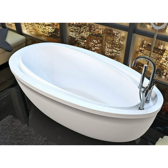 Atlantis Whirlpools  Breeze 38 x 71 Oval Freestanding Air Jetted Bathtub in White