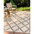 thumbnail image 2 of Unique Loom Trellis Collection Geometric Moroccan Lattice Transitional Indoor and Outdoor Flatweave Area Rug, 5' 3" x 8', Beige/Brown, 2 of 2