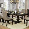 thumbnail image 2 of Expandable Dining Table for 8 with Leaf, Espresso Solid Wood Trestle Base Transitional Style, 2 of 6