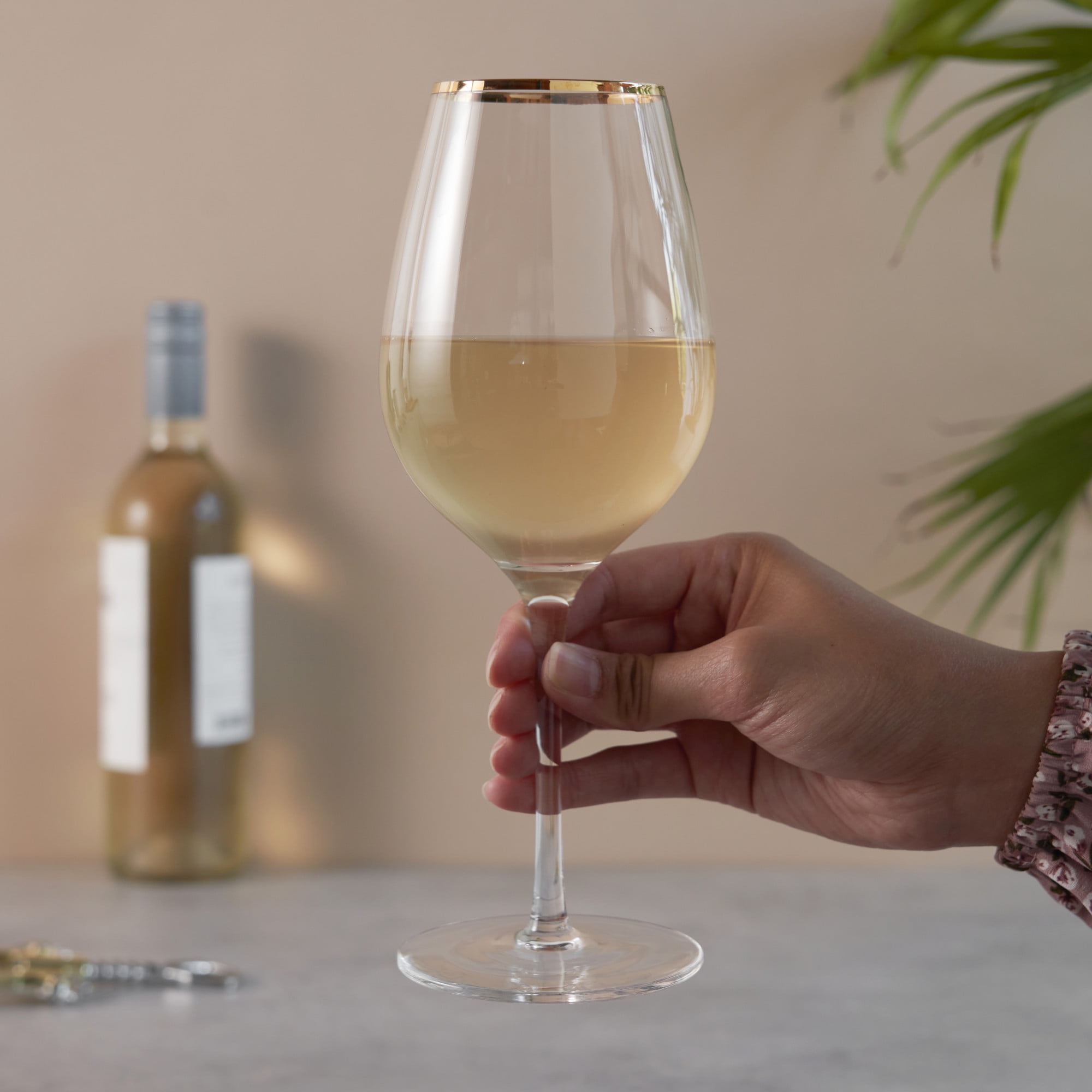 Fancy Wine Glass - Gold Foil Elegance