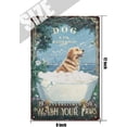 thumbnail image 5 of Funny Bathroom Decor Vintage Bathroom and Bathtub Metal Tin Sign Golden Retriever Dog Lovers Gift Farm Home Bar Bathroom Man Cave Retro Wall Art Poster Sign Accessories 12x8 Inches, 5 of 7