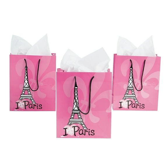 Fun Express Pink Gift Bags, 12 Count