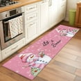 thumbnail image 3 of Pink Christmas Snowman Runner Rug 2x6 FT, Non Slip Hallway Carpet, Xmas Birds Winter Snowflake Washable Soft Floor Carpet Throw Runner Carpet Long Rug for Entryway Kitchen Bedside Sliding Door, 3 of 9