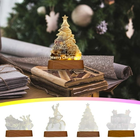 

ZZkhGo Deals New Christmas Supplies Decorative Lights Illuminated Ornaments Acrylic Pattern Night Light Deals