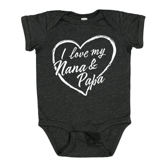 Inktastic I Love My Nana and Papa in White Chalk Heart Boys or Girls Baby Bodysuit