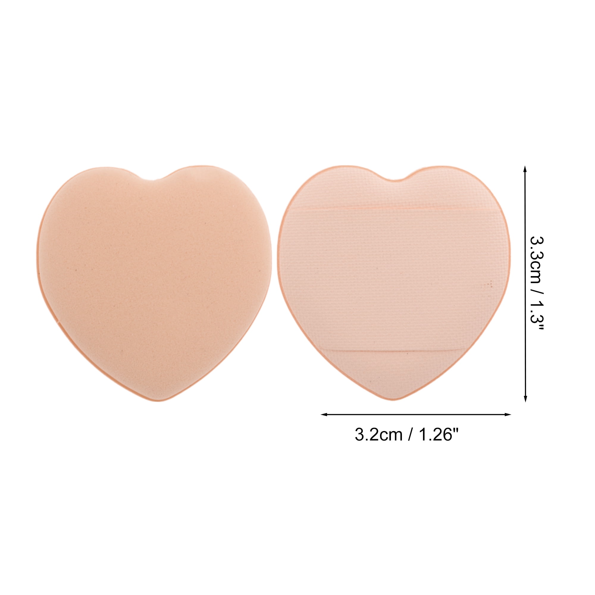 Unique Bargains 5 Pcs Heart-Shaped Face Makeup Sponge for Travel Nude
