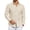 Beige, variant on Summer Men Casual Cotton and Linen Button Up Shirt Cuban Guayabera Shirt Long Sleeved Beach Top