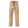thumbnail image 5 of uvwlwu Boys Camo Print Cargo Pants Drawstring Elastic Waist Casual Long Trousers with Multi Cargo Pockets Loose Fit for Daily Outdoor Activities,7-8 Years, 5 of 5
