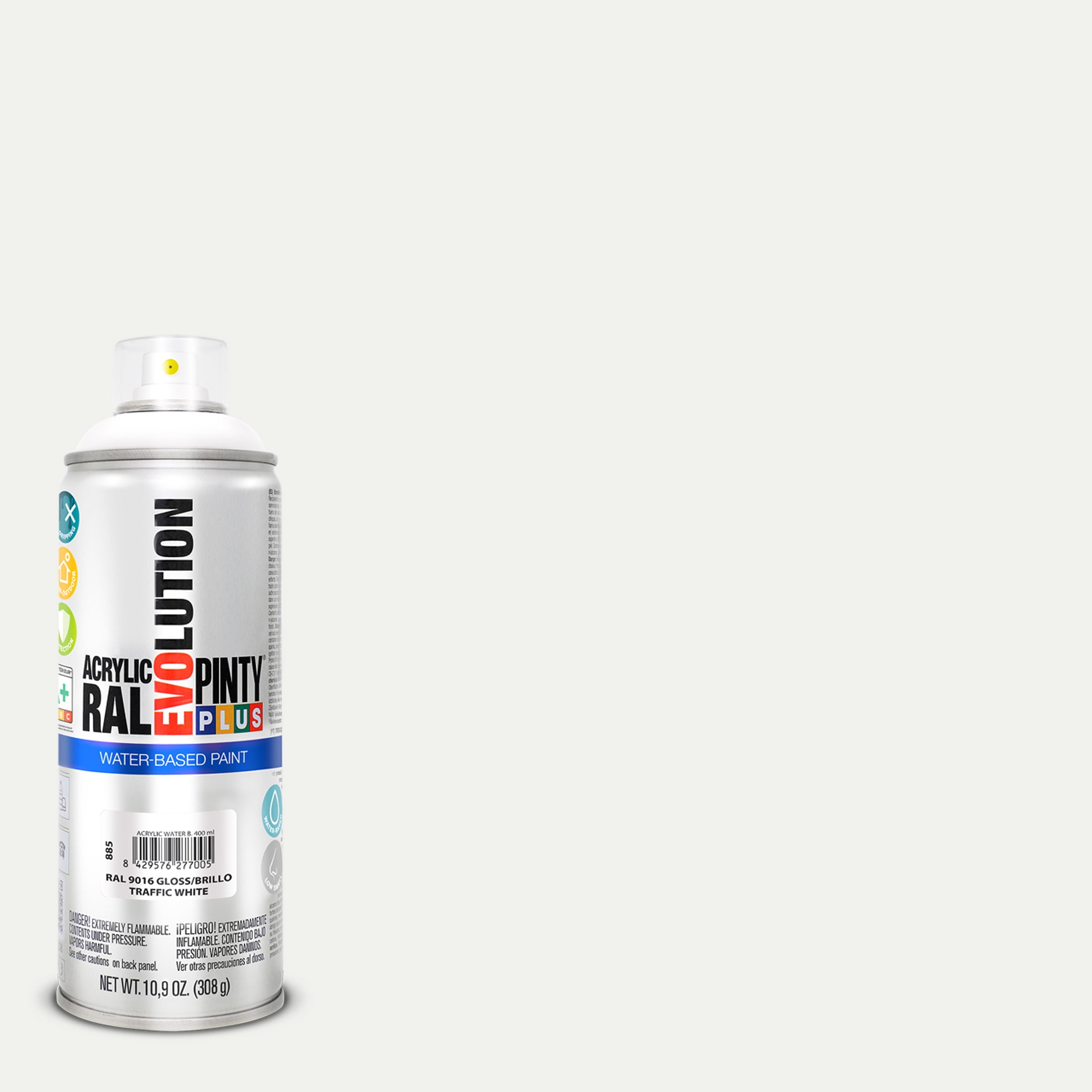 Pintyplus Spray Paint, Gloss Traffic White. GREENGUARD GOLD Certified